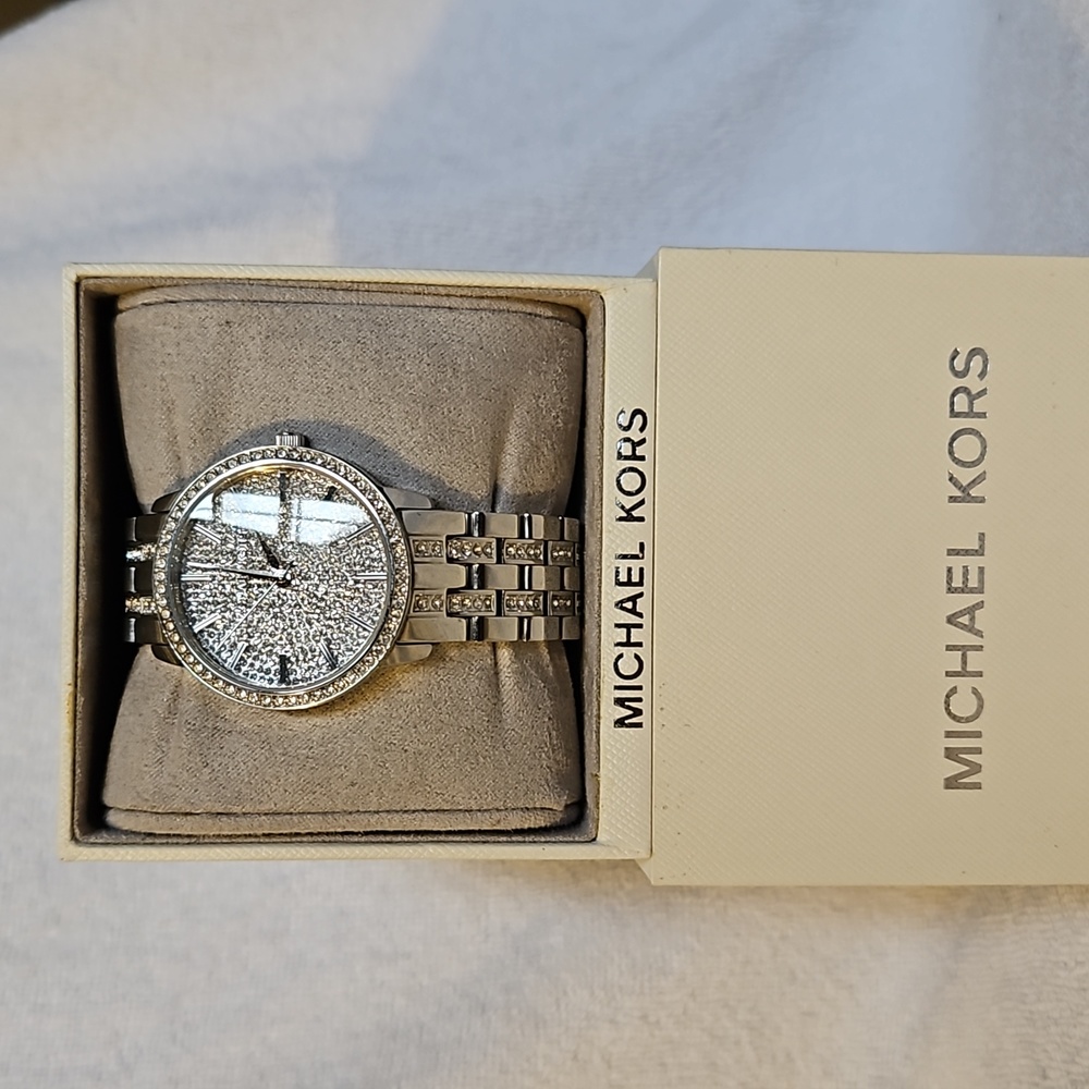 Michael Kors Pave Embellished Analog Watch - Silver-tone